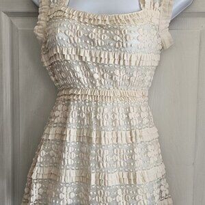 Max Studio Cream colored, lace baby doll top